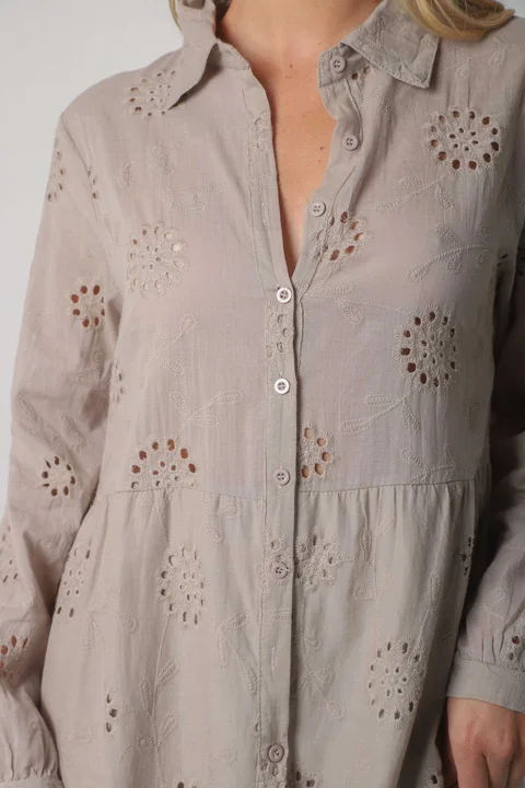 Vestido Camisero SIMONA Broderie Bordado GU4667