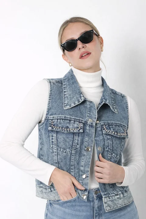 Chaleco Jean LIBI c/ Tachas GUK70102