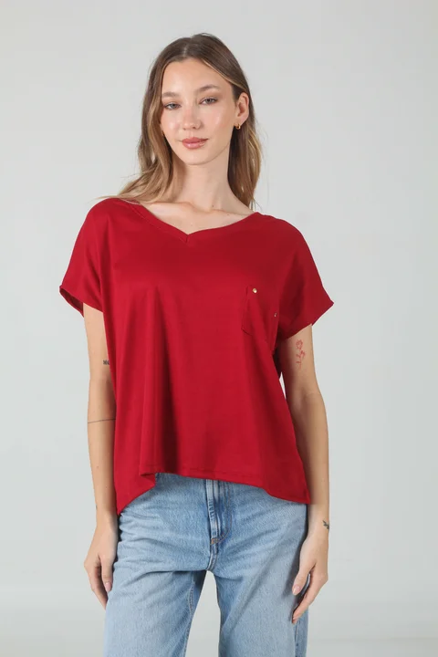 Remera Ancha Morley Siney Con Bolsillo