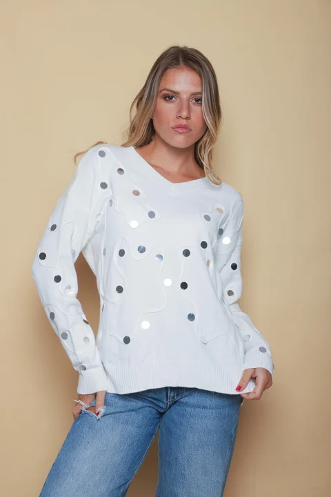 Sweater PELICAN Bremer c/ Bordado y Aplique GUL678