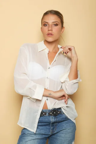 Camisa DORAL Gasa c/ Botones con Brillos GU0345 - Vista 4