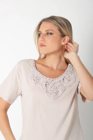 Remera JAZMIN Crochet y Piedras GUK70148 - Vista 3