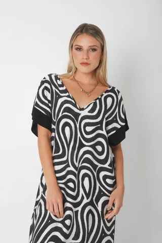 Vestido DOMINIQUE MAREAS LINO GUK70143-1 - Vista 2