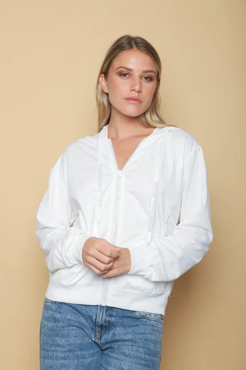 Campera  Siena White  Brillos  Cierres  GUK166