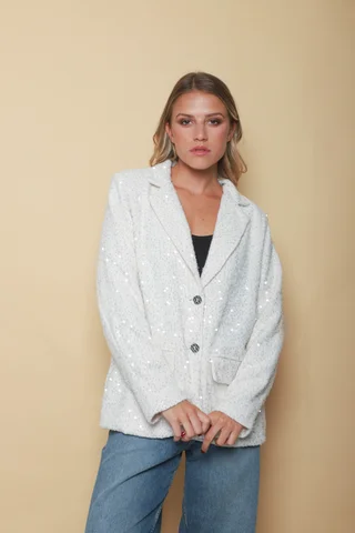 Blazer Zari  Cream  Lentejuelas  GU2019 - Vista 2