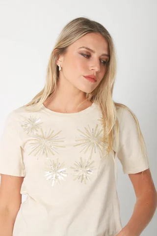 Remera SOL BRILLOS en FLAME c/ mini lentejuelas GUK70167 - Vista 5