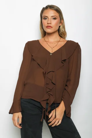 Blusa TITA Gasa c/Volados GUV60 - Vista 5