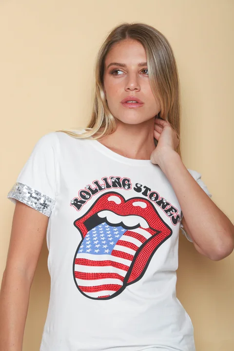 Remera ROLLING Brillos y Lentejuelas GU15802