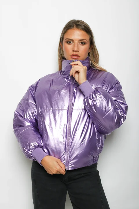 Campera  Puffer  Lila  Metalizada Velvet GUK2039