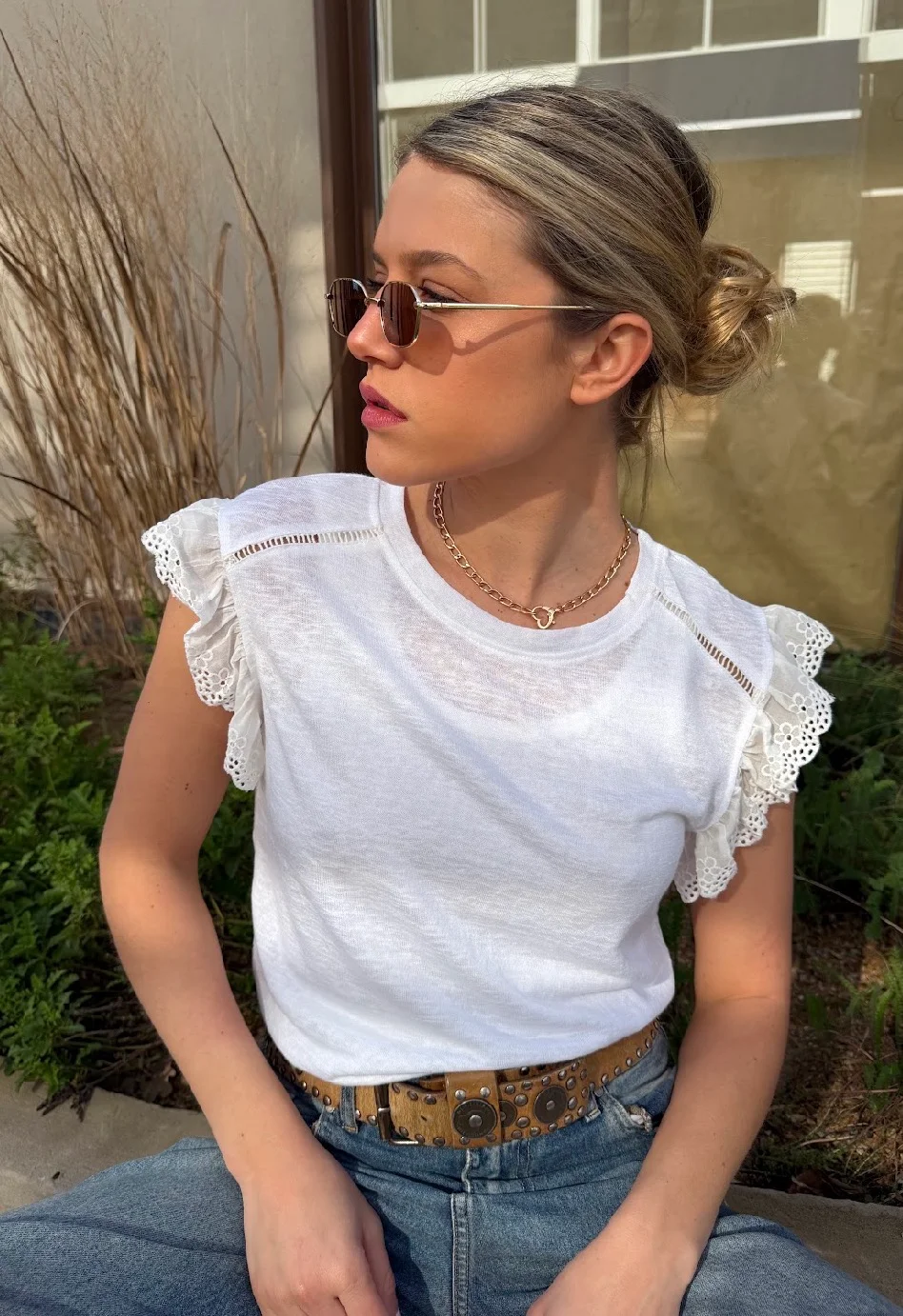 Remera RITA Hilo con Volado GU6267
