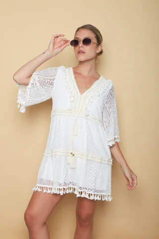 Vestido NORMANDI Encaje Forrado GUK4076-1 - Vista 3