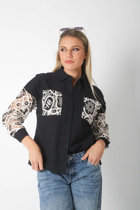 Camisa MARLENE Lino con Bordado GUK70168