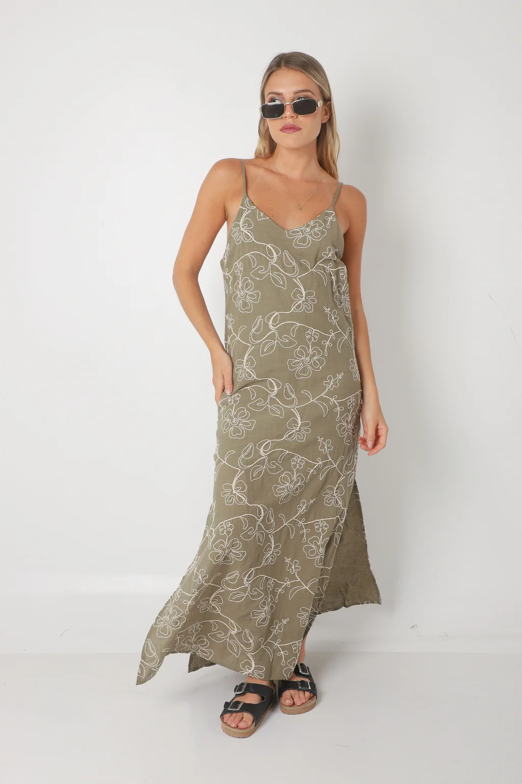 Vestido KALSY lino c/bordado GUK70142-9