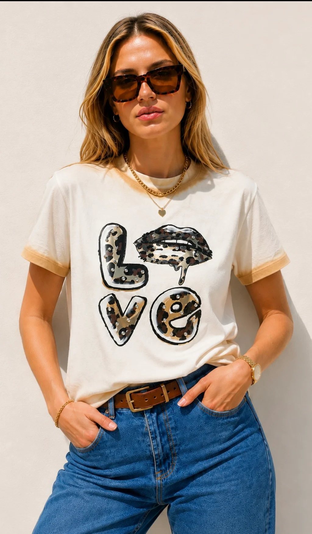 Remera LOVE BATIK con Piedras GU36102