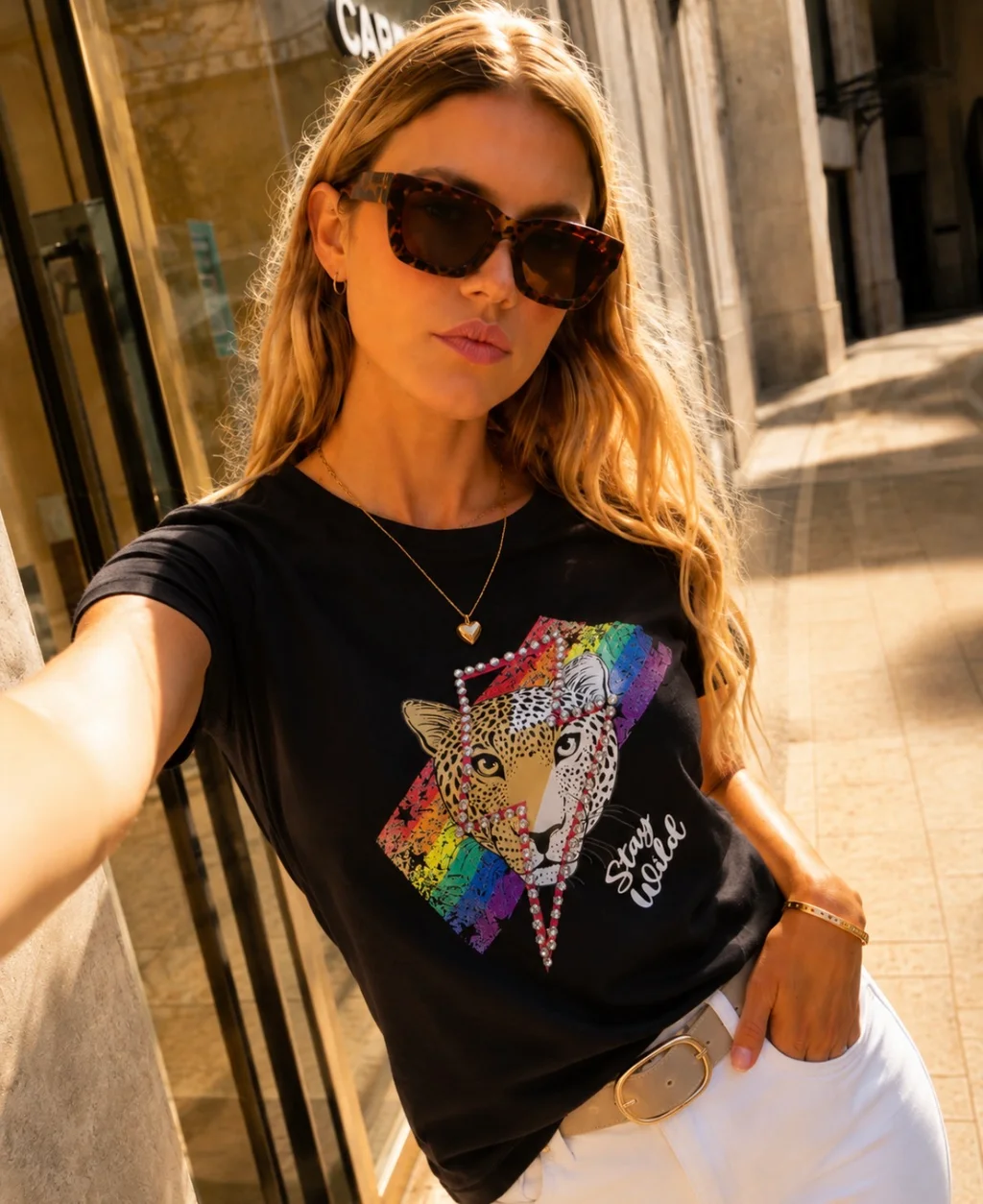 Remera STAY WILD FELINO c/ Piedras GU30263