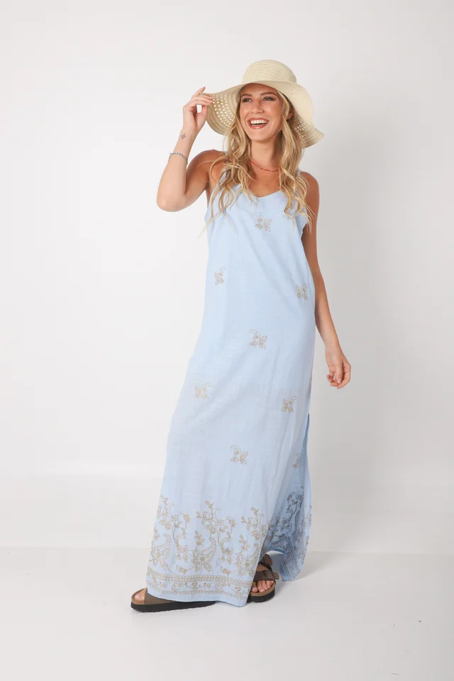 Vestido VOILA Lino bordado GUK70142-2