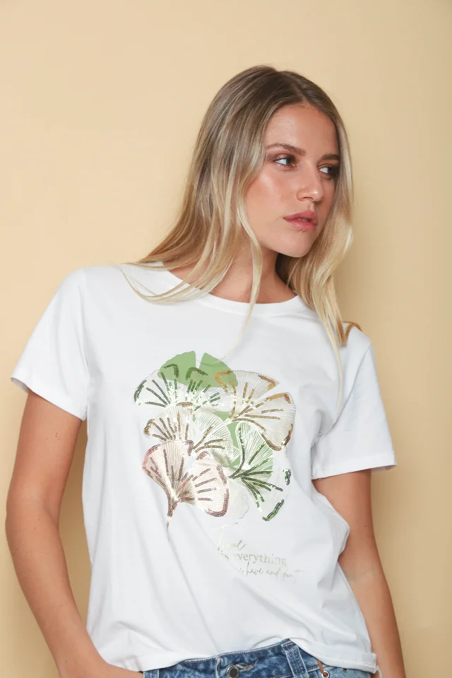 Remera TIME IS EVERYTHING C/ Lentejuelas  GU5092