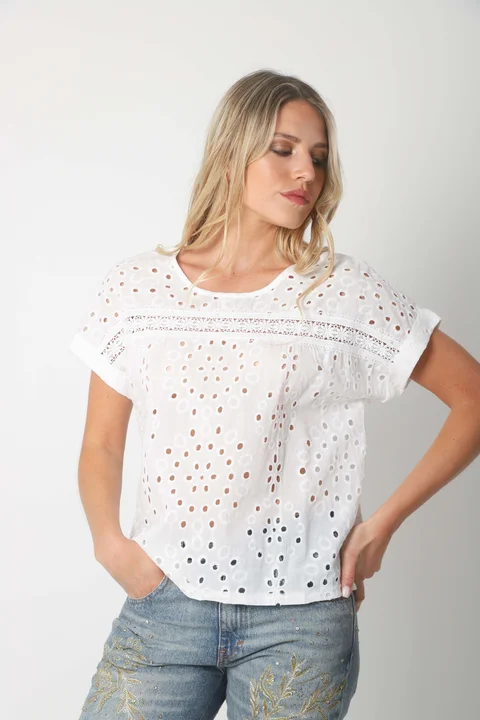 Blusa NADINE Broderie Bordada GUK70203
