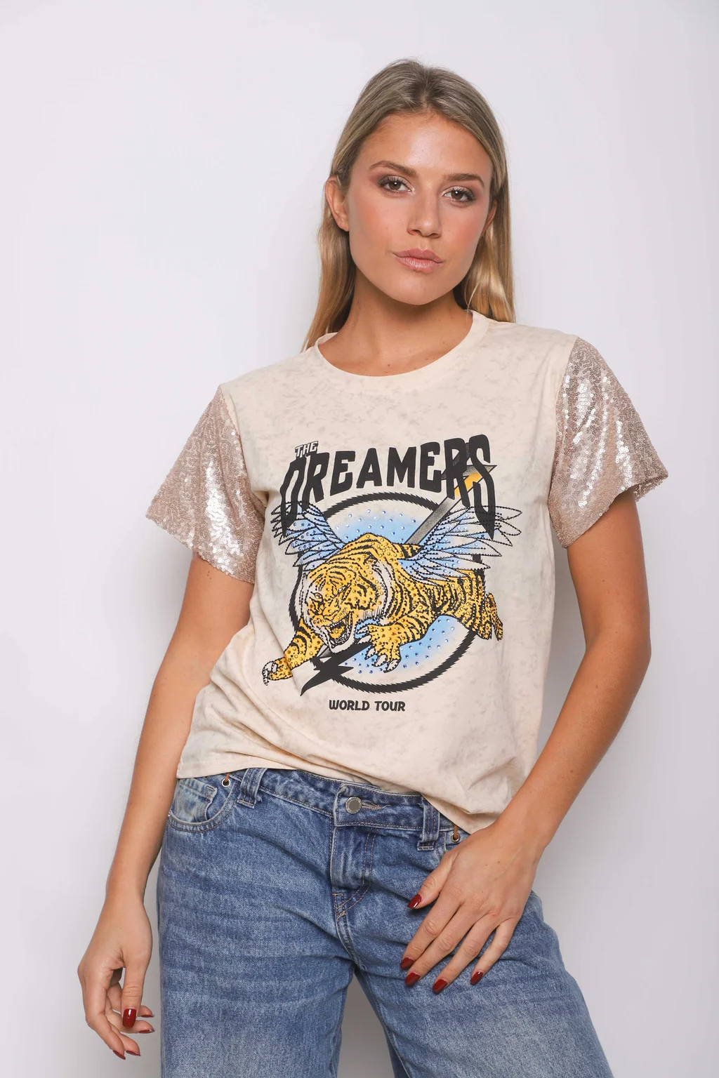 Remera DREAMERS Nevada c/ Lentejuelas  GU5106