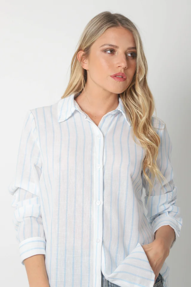 Camisa BELE Lino Rayada