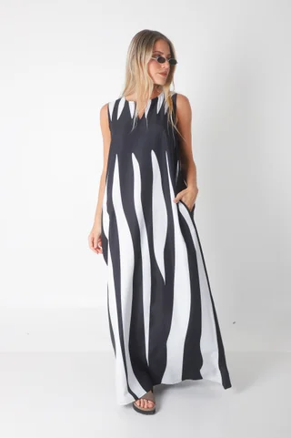 Vestido MADISON BLACK AND WHITE GU264 - Vista 2
