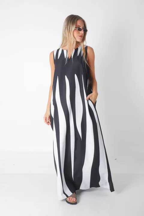 Vestido MADISON BLACK AND WHITE GU264