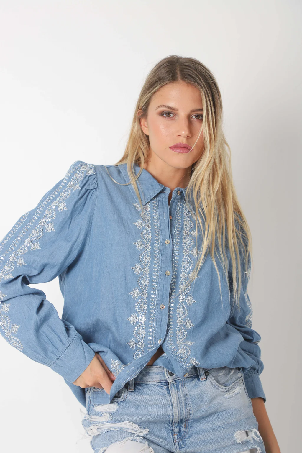  Camisa GRETEL deJean Bordada GU0556