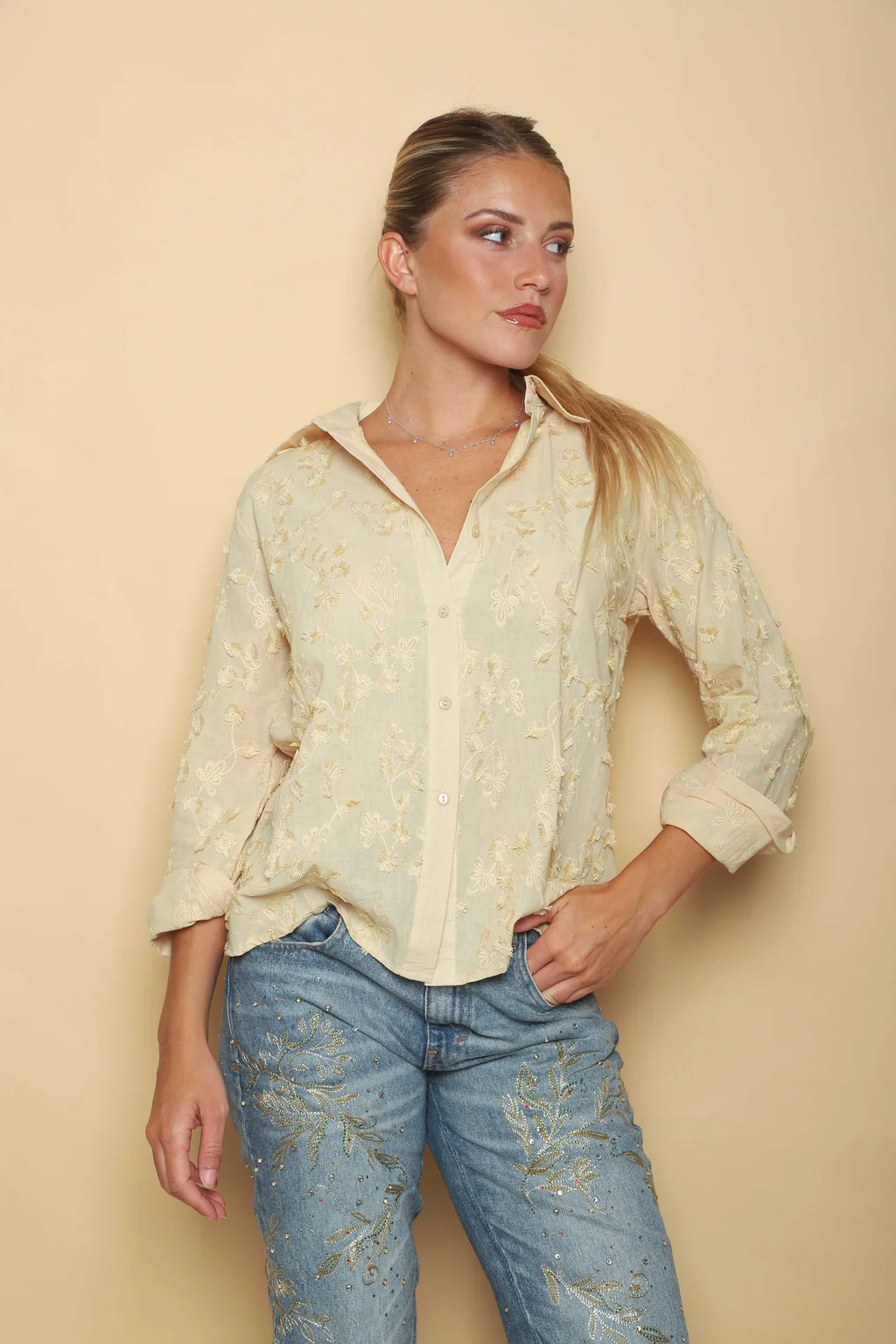 Camisa MALBA Hojitas Bordada GUK70219