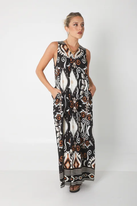 Vestido Mandarin INDIAN c/ Bolsillos GU252