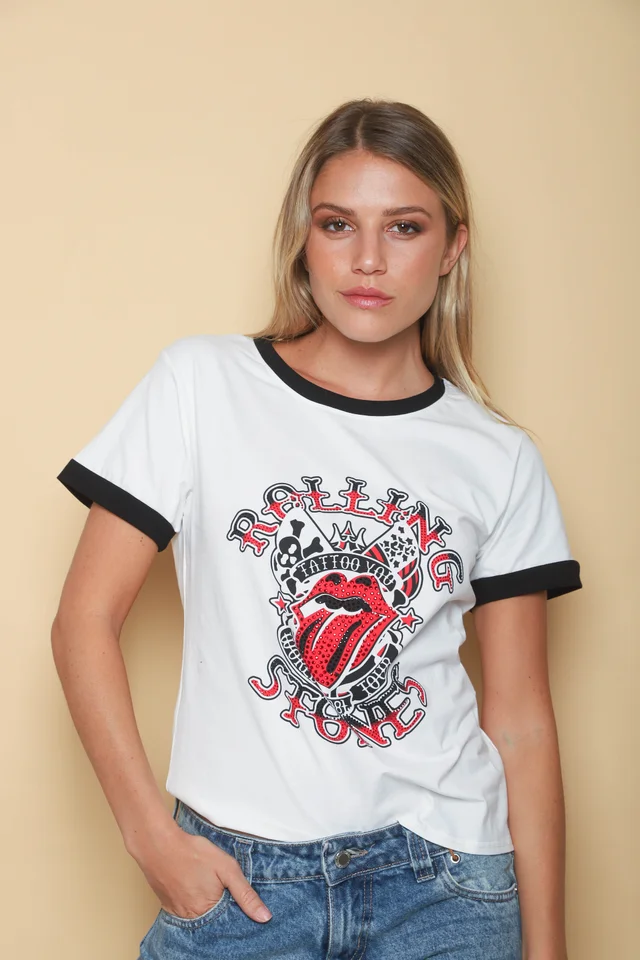 Remera ROLLING con Strass GU5111