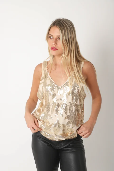 Musculosa ALICE Forrada c/ Lentejuelas Bordadas GU5152