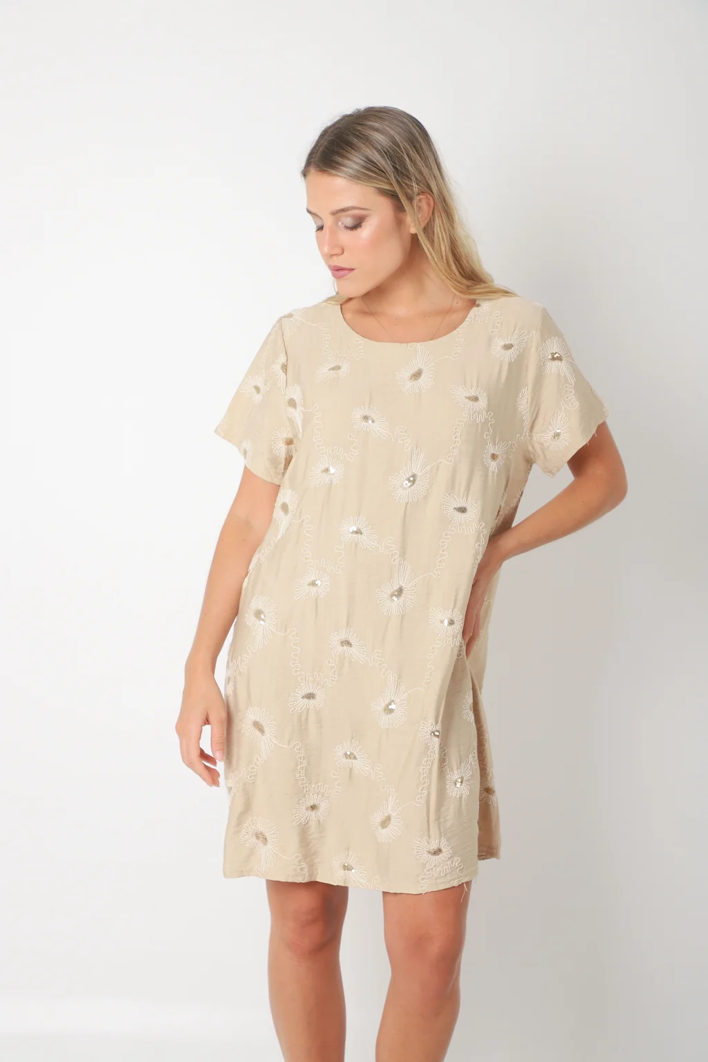  Vestido LOIRA lino c/bordado GUCH3013-1