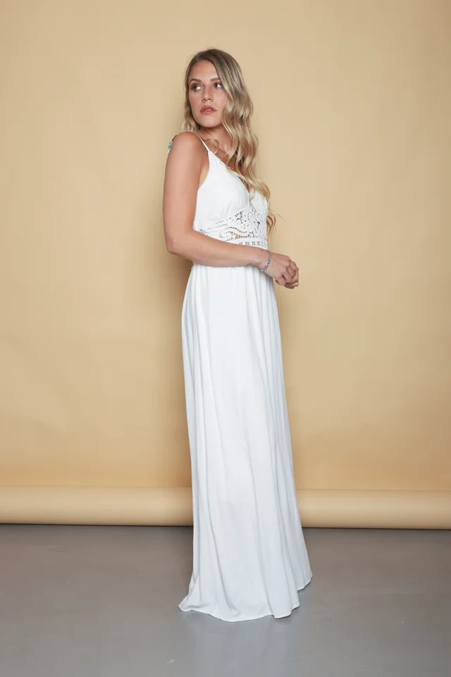 Vestido GALTIER Lino c/crochet GU0552