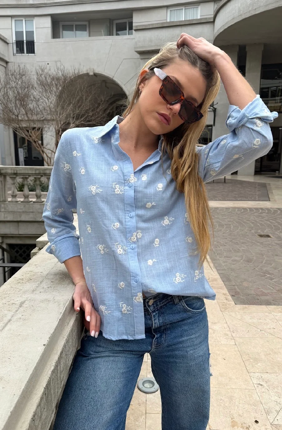 Camisa ROSMARY Lino Bordada GU70242