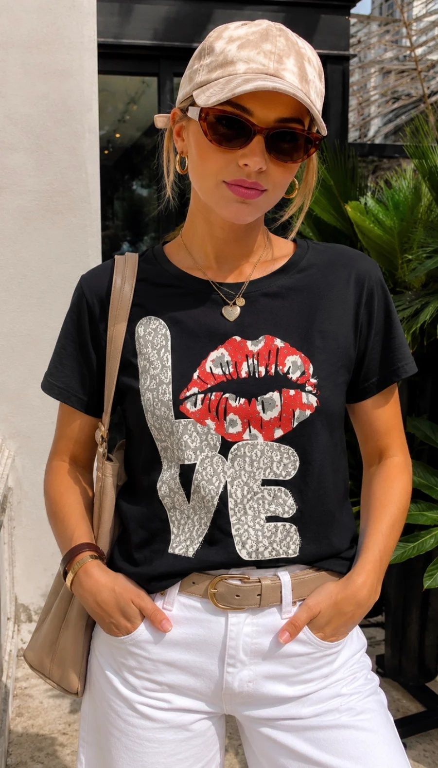 Remera LOVE PRINT c/strass GU7487
