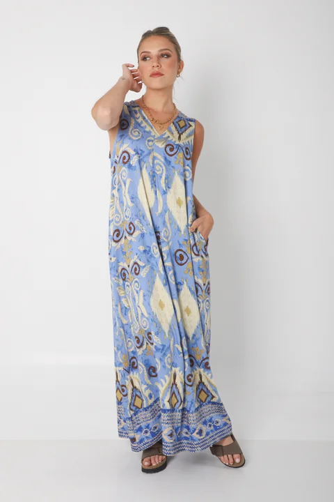 Vestido Mandarin INDIAN c/ Bolsillos GU252