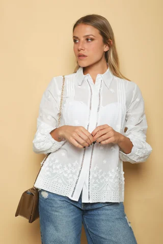 Camisa BLONDIE Lino Bordada GUK70189 - Vista 1