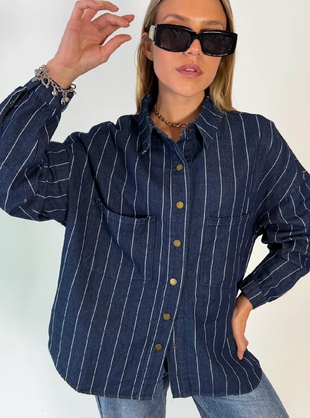 Camisaco VANITY Denim Rayado GU 70273