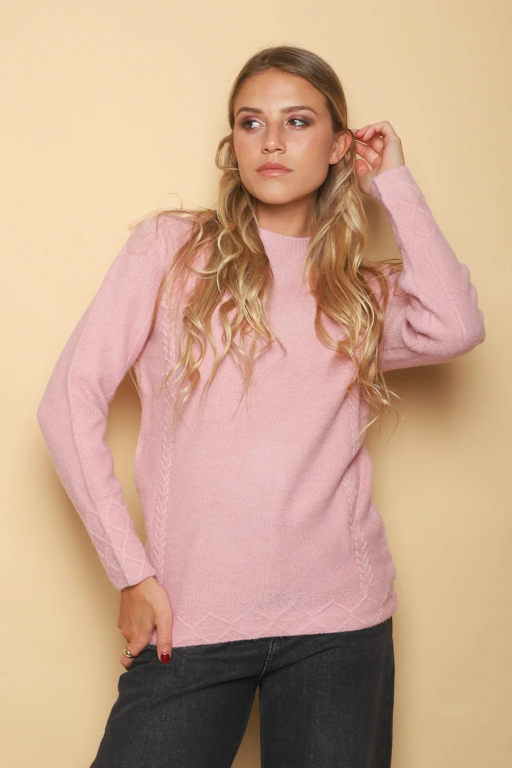 Sweater REINA Panal con Trenzas 0722