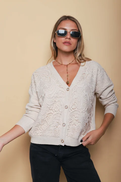 Saco LARROUS Bordado c/ Botones con Brillos GUL827