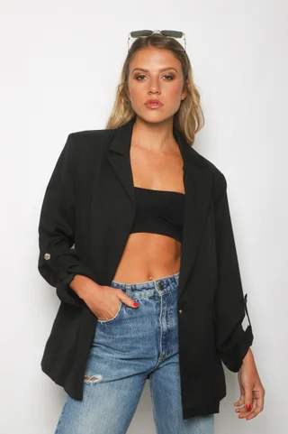 Blazer VICENA Sastrero Forrado con Boton Strass GUP33021 - Vista 4