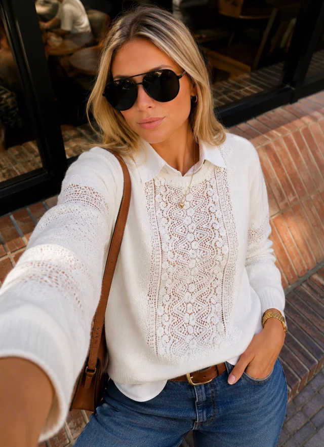 Sweater SASHA Bremer Bordado y Calado GUL655