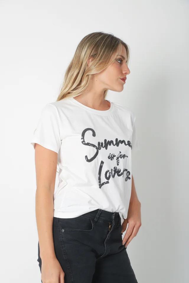 Remera Summer Is For Lovers Lentejuelas GU5083