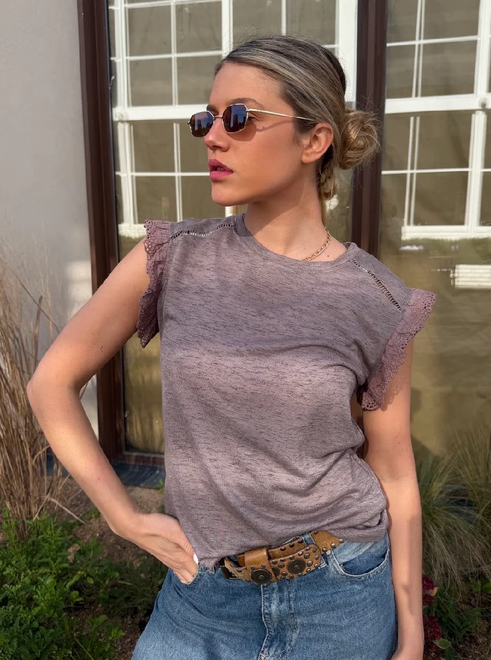 Remera RITA Hilo con Volado GU6267