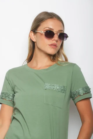 Remera RAVI c/Bolsillos puntilla GUJ5232 - Vista 5