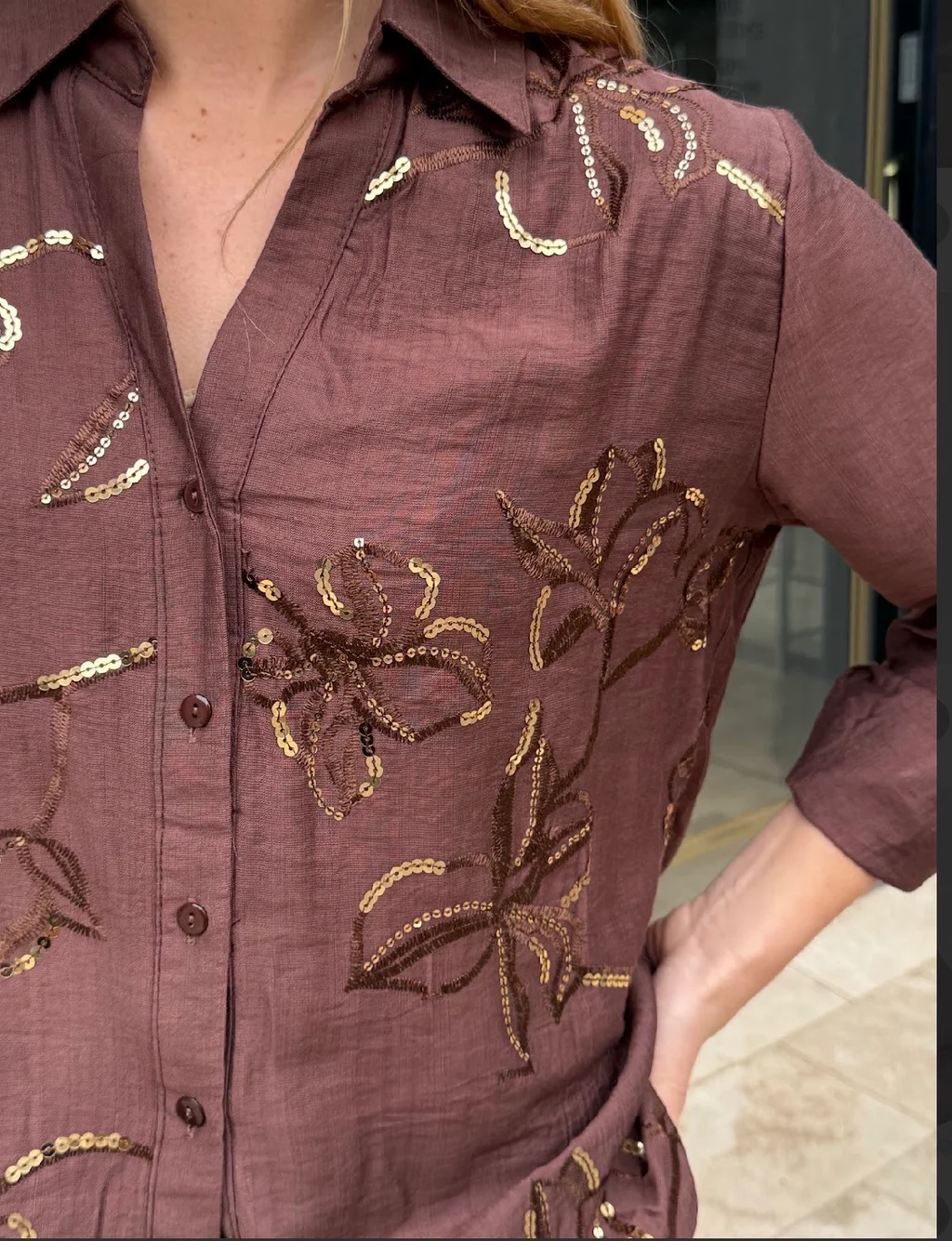 Camisa ALISON de LINO Bordada GU70280
