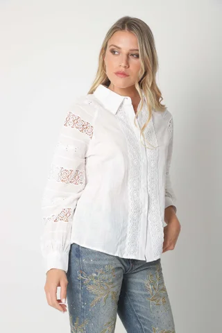 Camisa LAFINUR Lino y Broderie GUL70183 - Vista 2