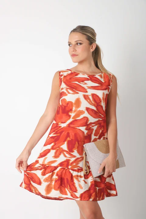 Vestido Weiss Hojas de Satin