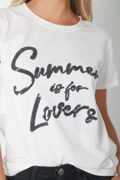 Remera Summer Is For Lovers Lentejuelas GU5083