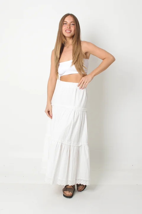 Pollera VISCAYA Paisana Con Puntilla GUN62284